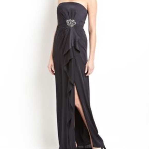 BCBGMaxAzria Ila Twilight Blue Strapless Formal Maxi Dress - Picture 16 of 16